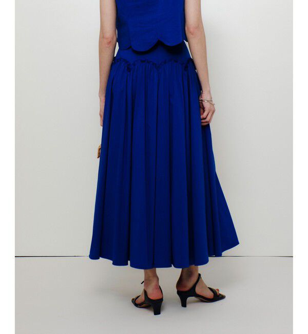 LOULOU WILLOUGHBY「【LOULOU WILLOUGHBY】コットンリネンスカラップスカート」|フレア|