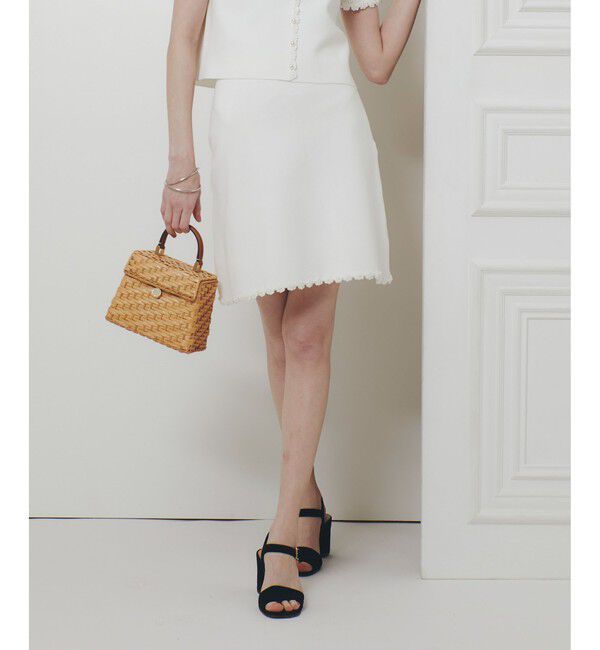 LOULOU WILLOUGHBY「【LOULOU WILLOUGHBY】クロッシェフラワーミニスカート」|スカート|オフホワイト