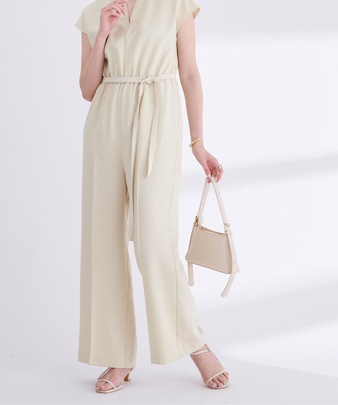 ur's「リネンライクヘンリーネックオールインワン」|オールインワン|