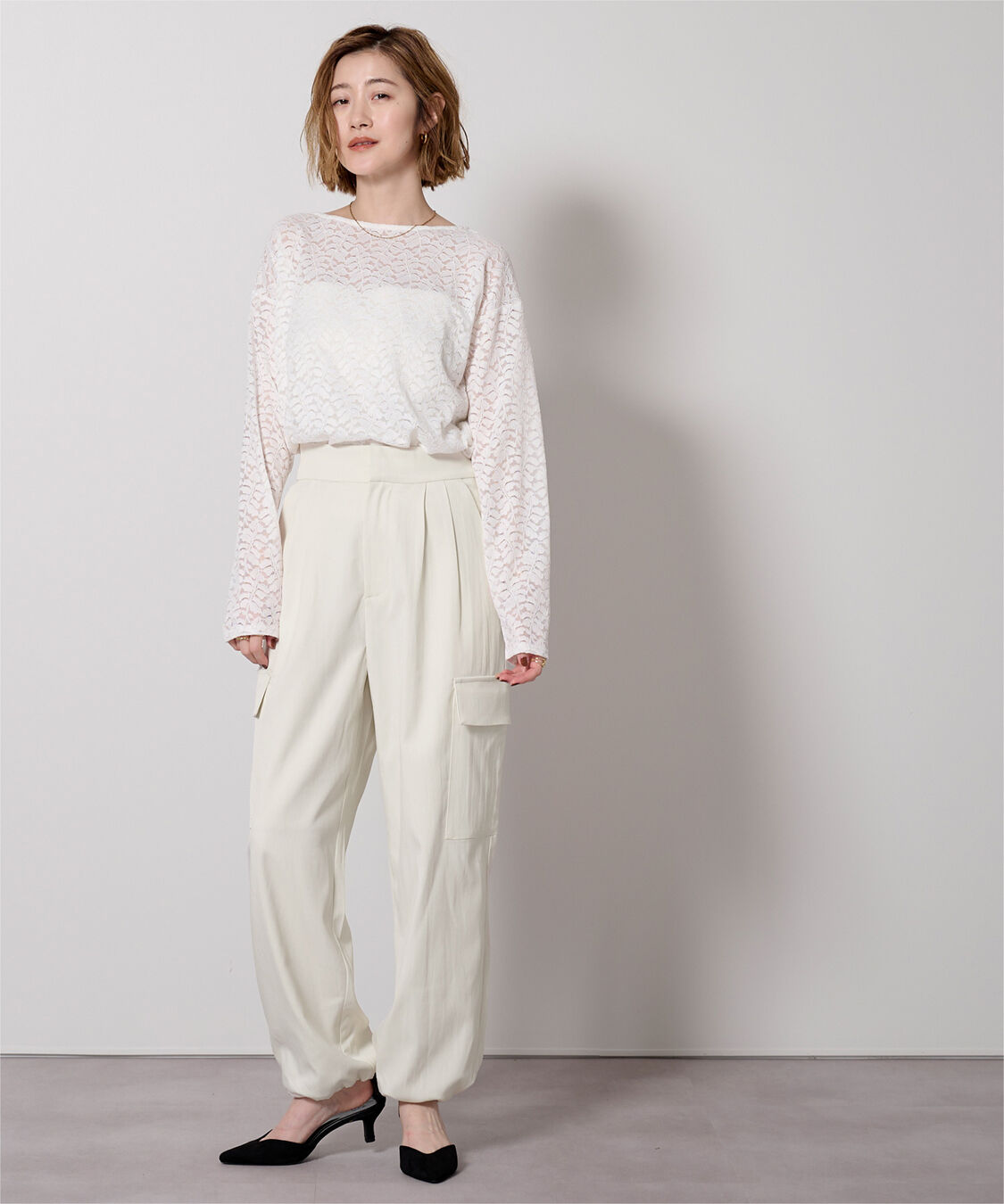 ur's「ハイウエストカーゴパンツ」|カーゴ|