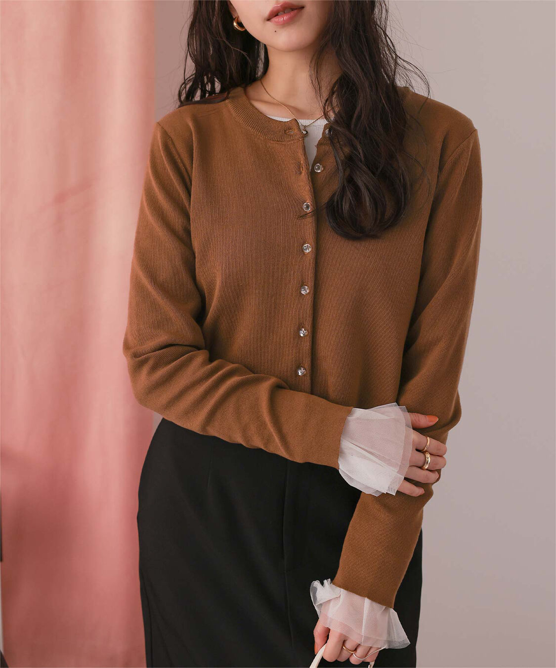 titivate「クリア釦UVケアニットカーディガン」|カーディガン|