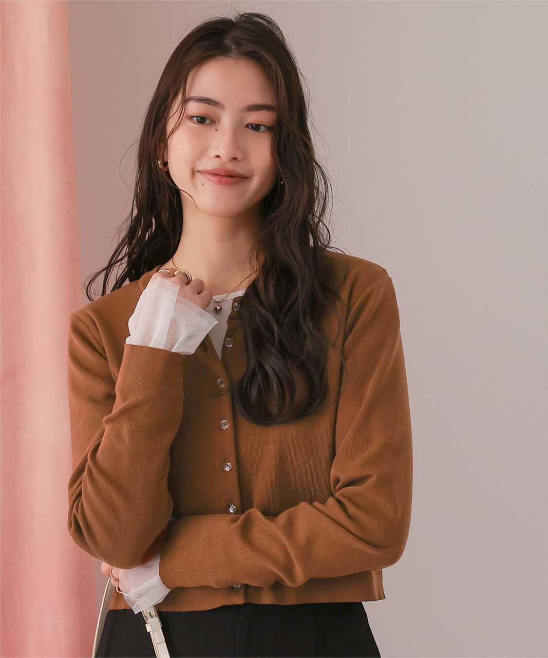 titivate「クリア釦UVケアニットカーディガン」|カーディガン|