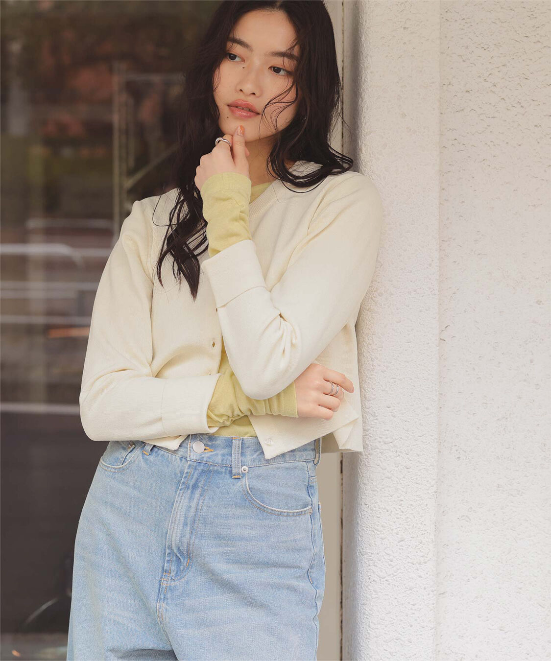 titivate「クリア釦UVケアニットカーディガン」|カーディガン|