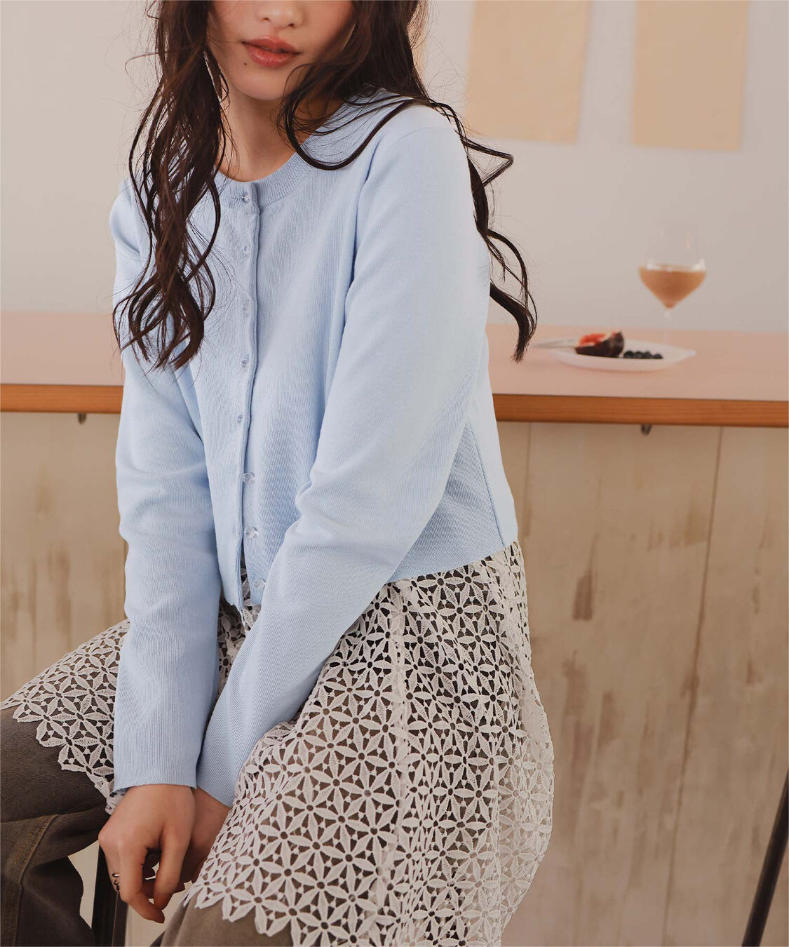 titivate「クリア釦UVケアニットカーディガン」|カーディガン|