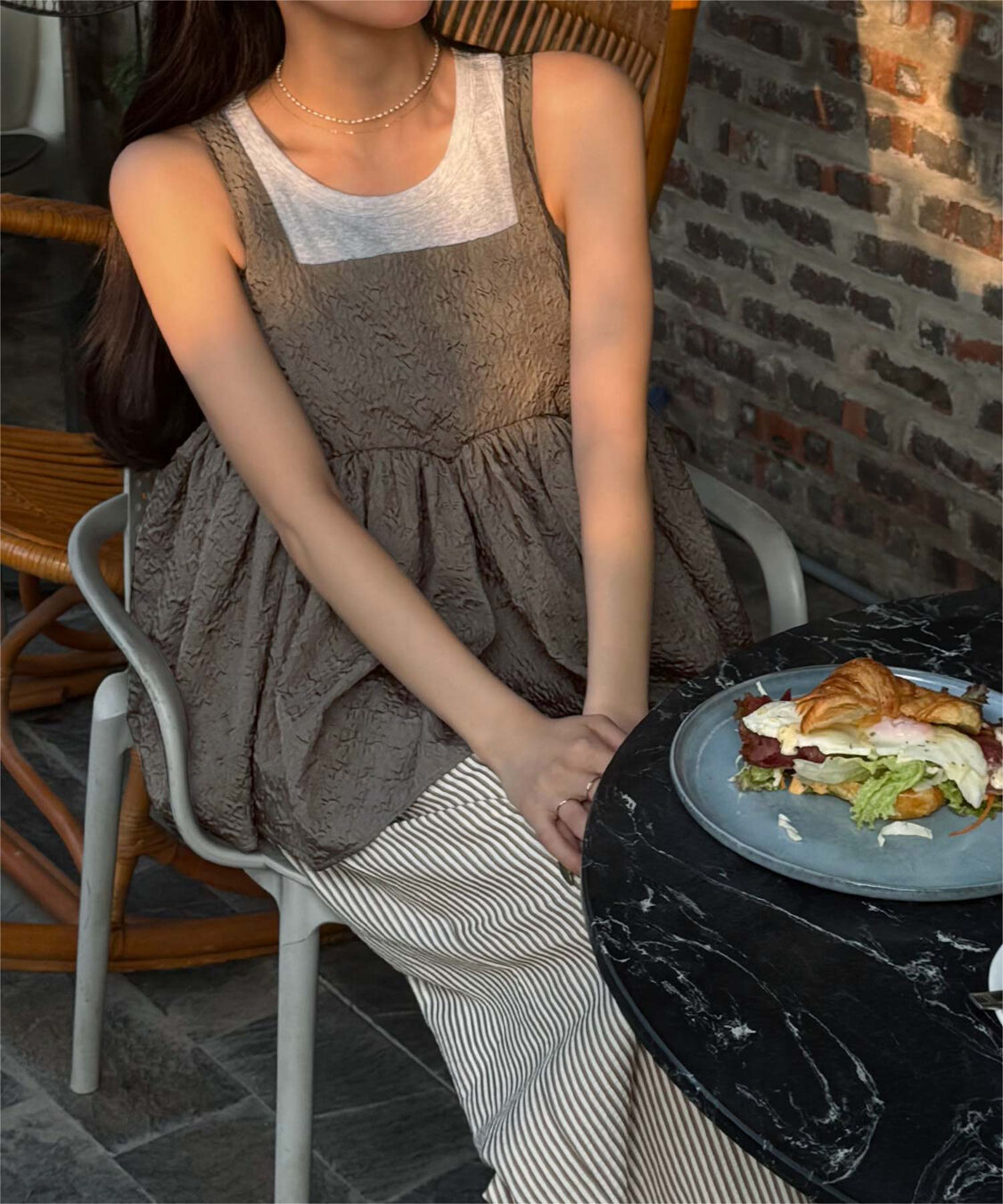 titivate「【きこさんコラボアイテム】ボリュームペプラムトップス」|シャツ・ブラウス|