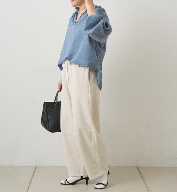  「襟元フリルシアーデニムブラウス」|シャツ・ブラウス|