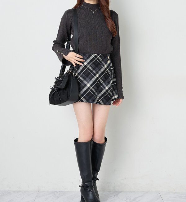  「金ボタン付スタイルアップスカショーパン」|スカート|