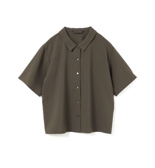 mizuiro ind「mizuiro ind ハーフスリーブシャツ」|シャツ・ブラウス|ブラウン
