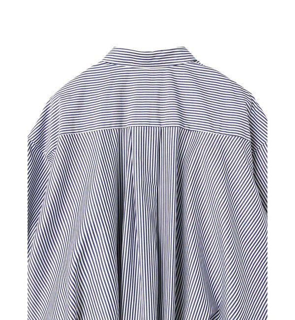 mizuiro ind「mizuiro ind ストライプハーフスリーブバルーンシャツ」|シャツ・ブラウス|