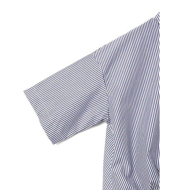 mizuiro ind「mizuiro ind ストライプハーフスリーブバルーンシャツ」|シャツ・ブラウス|