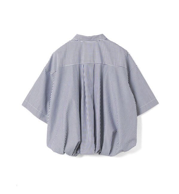 mizuiro ind「mizuiro ind ストライプハーフスリーブバルーンシャツ」|シャツ・ブラウス|