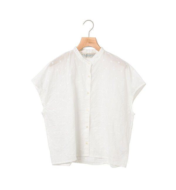 MidiUmi「MidiUmi ドット柄シャツノースリーブ」|シャツ・ブラウス|オフホワイト