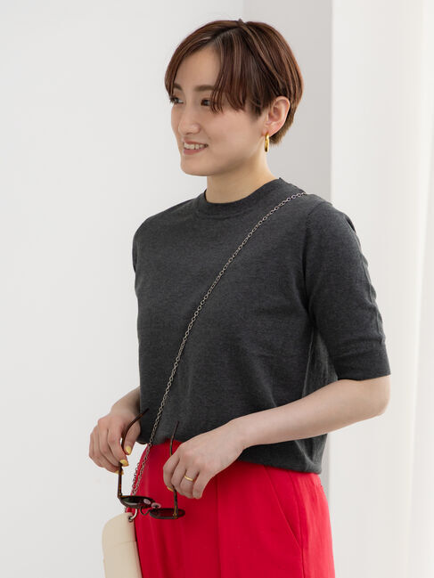 Te chichi「14G天竺ハーフスリーブニットプルオーバー」|ニット・セーター|