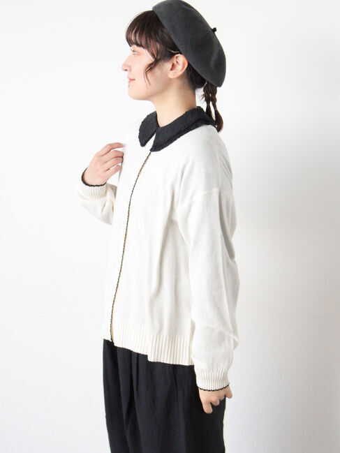 Samansa Mos2「配色スカラップカーディガン」|カーディガン|