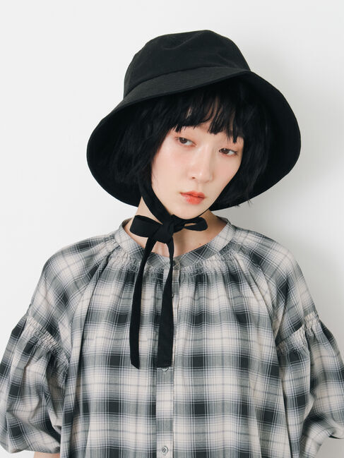 Samansa Mos2「【遮熱/消臭効果】リネン混ハット」|その他|ブラック