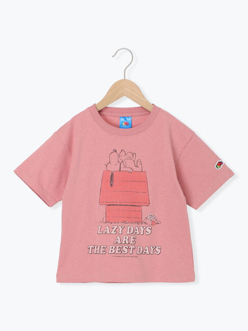 Samansa Mos2 Lagom「【FRUIT OF THE LOOM】PEANUTS プリント半袖T」|Tシャツ・カットソー|ピンク