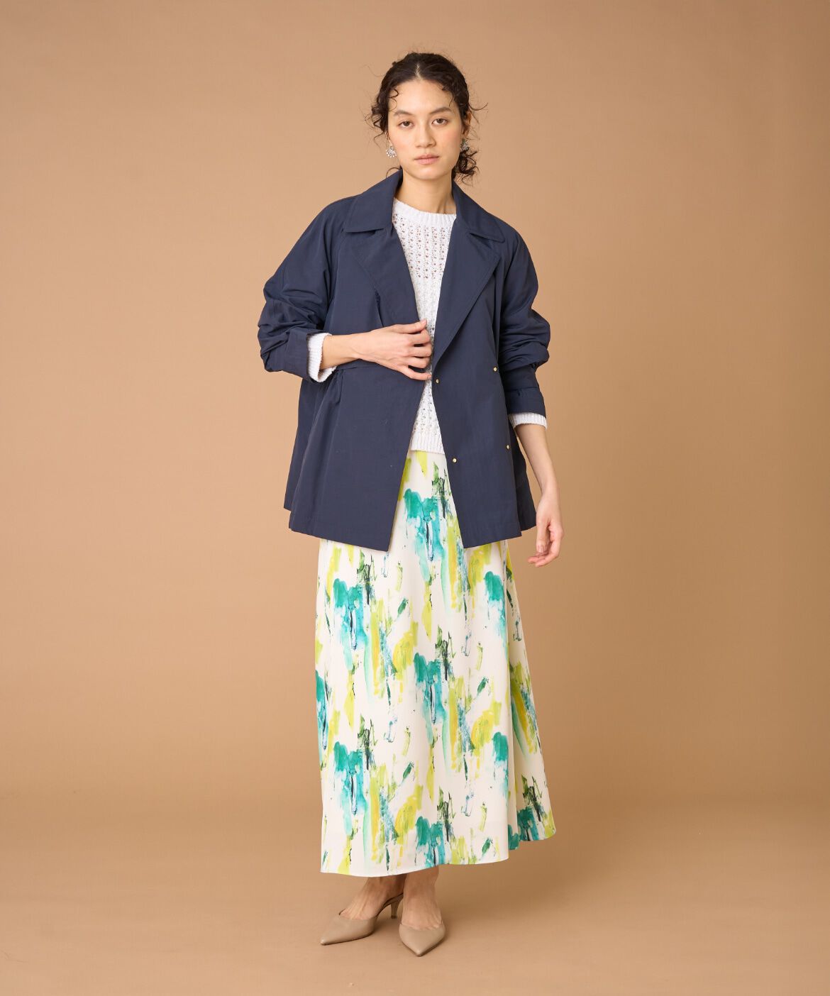 INED「プリントフレアスカート」|スカート|