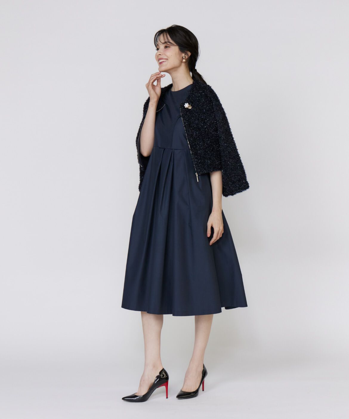 Maglie le cassetto「《大きいサイズ》シャギーラメニットジャケット《M Maglie le cassetto》」|カーディガン|