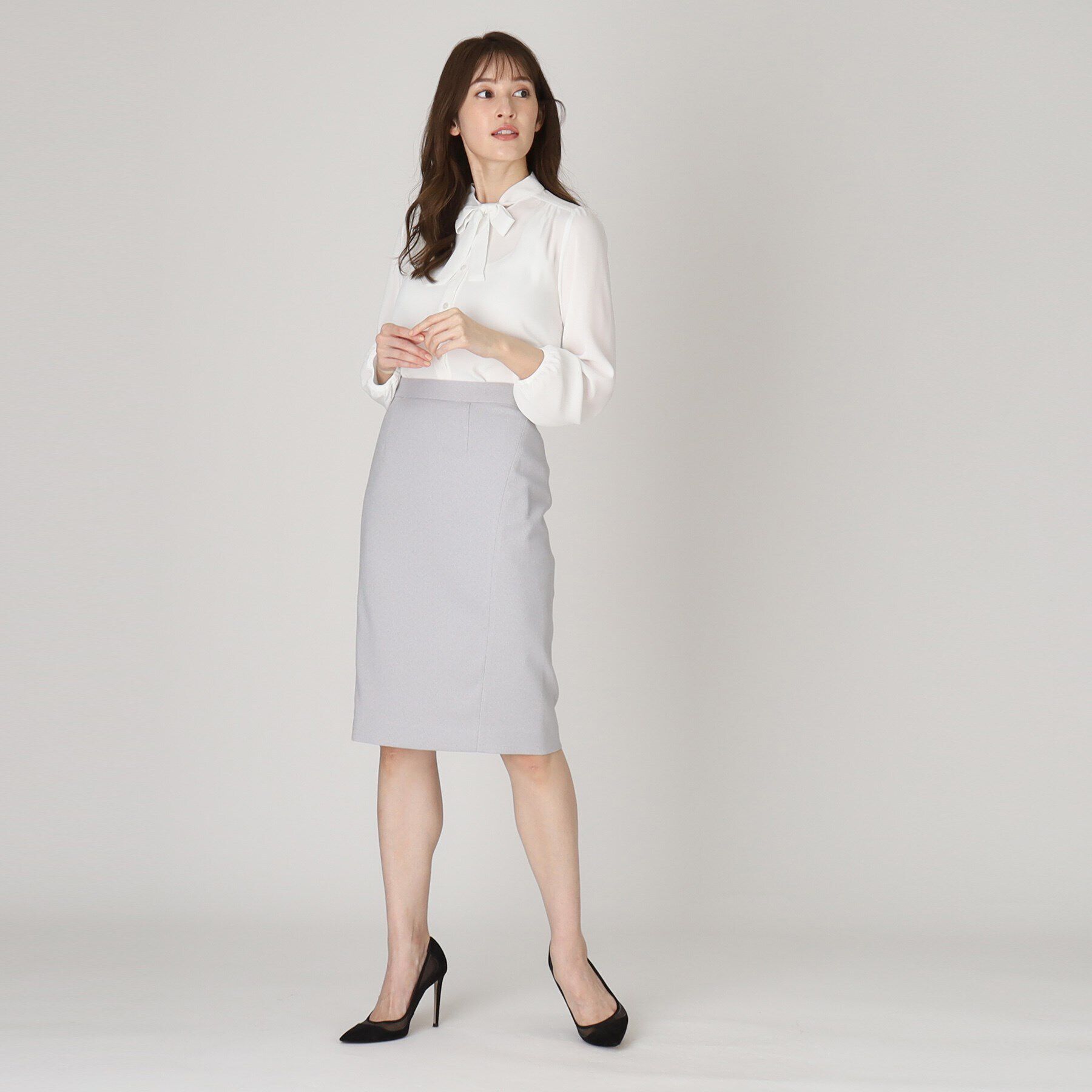 COUP DE CHANCE「【洗える／日本製】女性らしい細ボウタイブラウス」|シャツ・ブラウス|