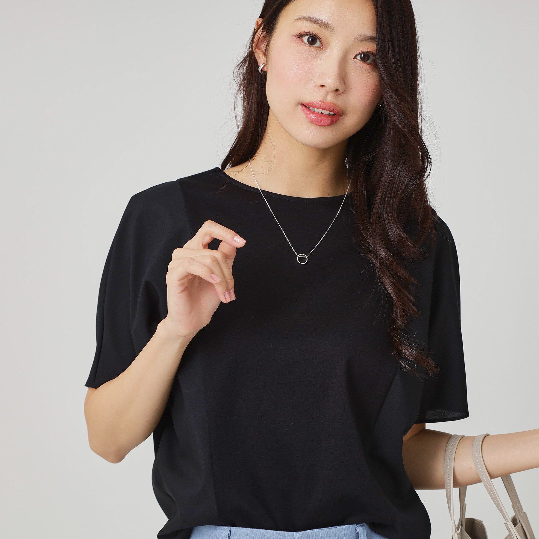 COUP DE CHANCE「【手洗い可／日本製】ドルマンジャージトップス」|Tシャツ・カットソー|ブラック(019)