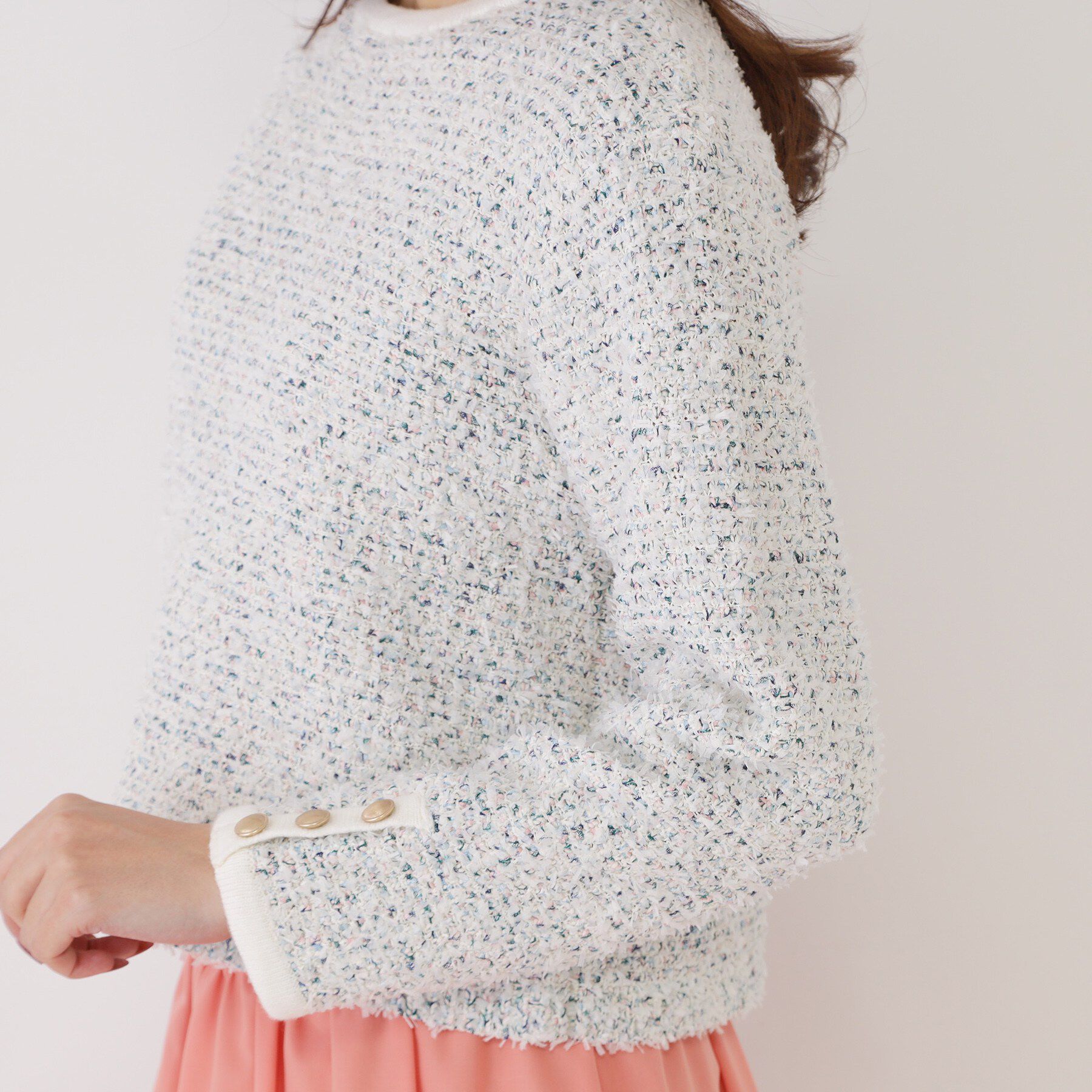 COUP DE CHANCE「【洗える/セットアップ可】ツィード調ニットトップス」|ニット・セーター|