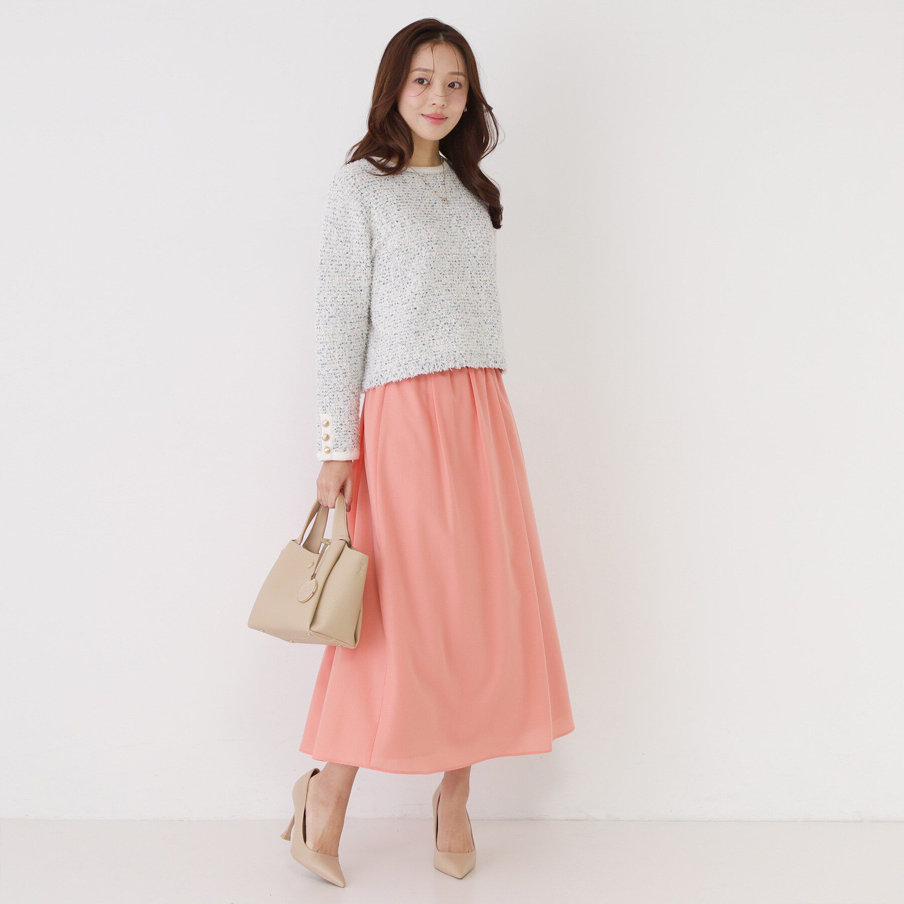 COUP DE CHANCE「【洗える/セットアップ可】ツィード調ニットトップス」|ニット・セーター|