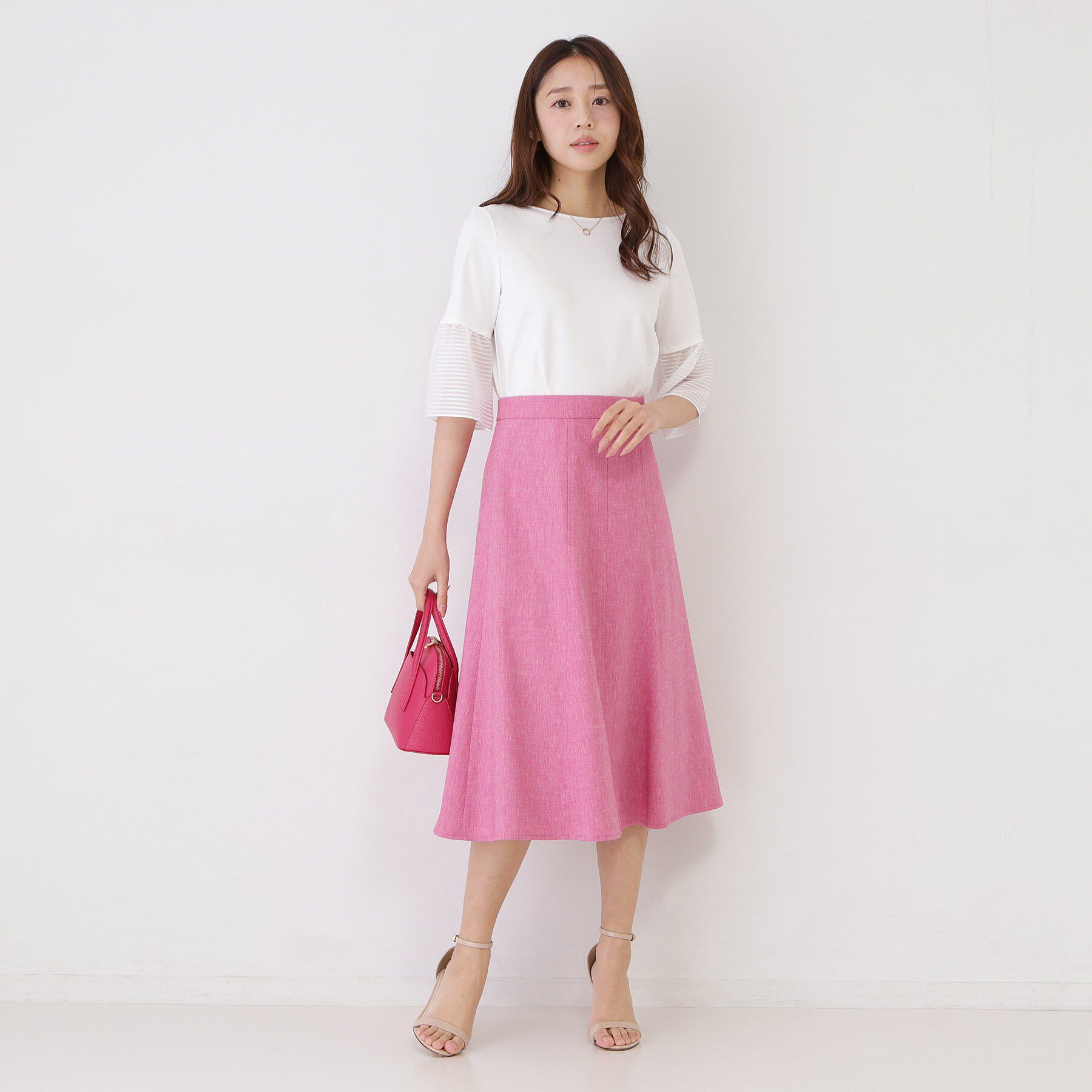 COUP DE CHANCE「【5分袖／日本製／接触冷感】異素材ドッキングカットソー」|Tシャツ・カットソー|