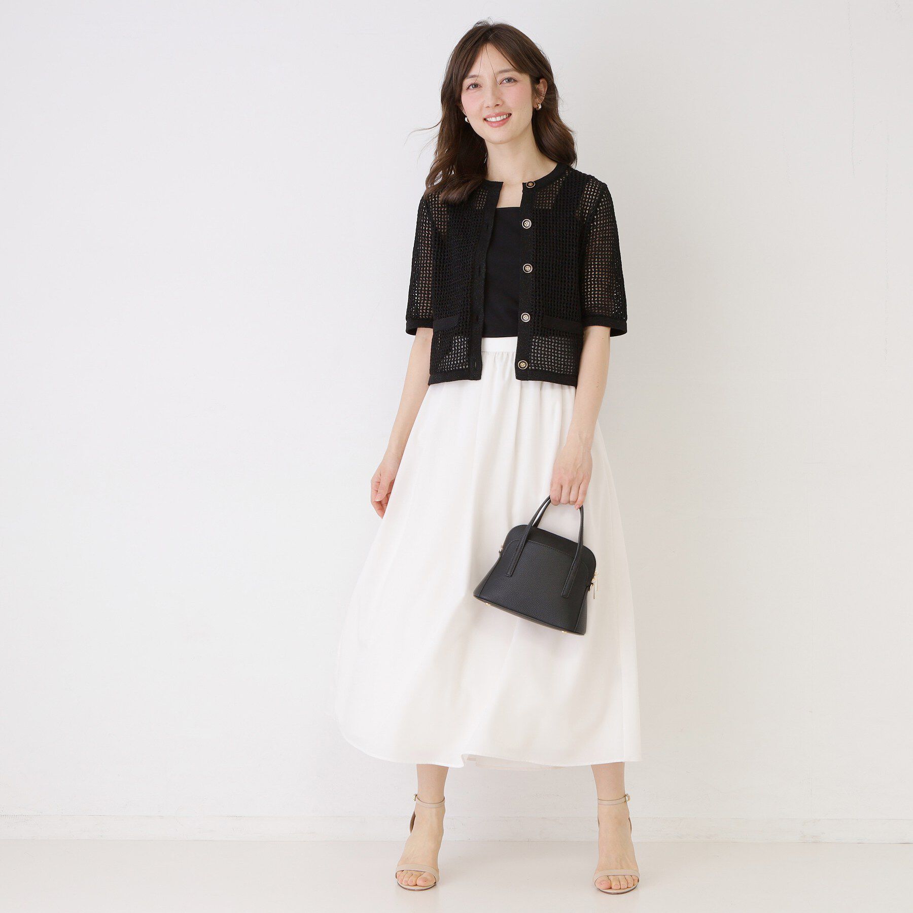 COUP DE CHANCE「【手洗い可／日本製】メッシュ編み半袖カーディガン」|カーディガン|