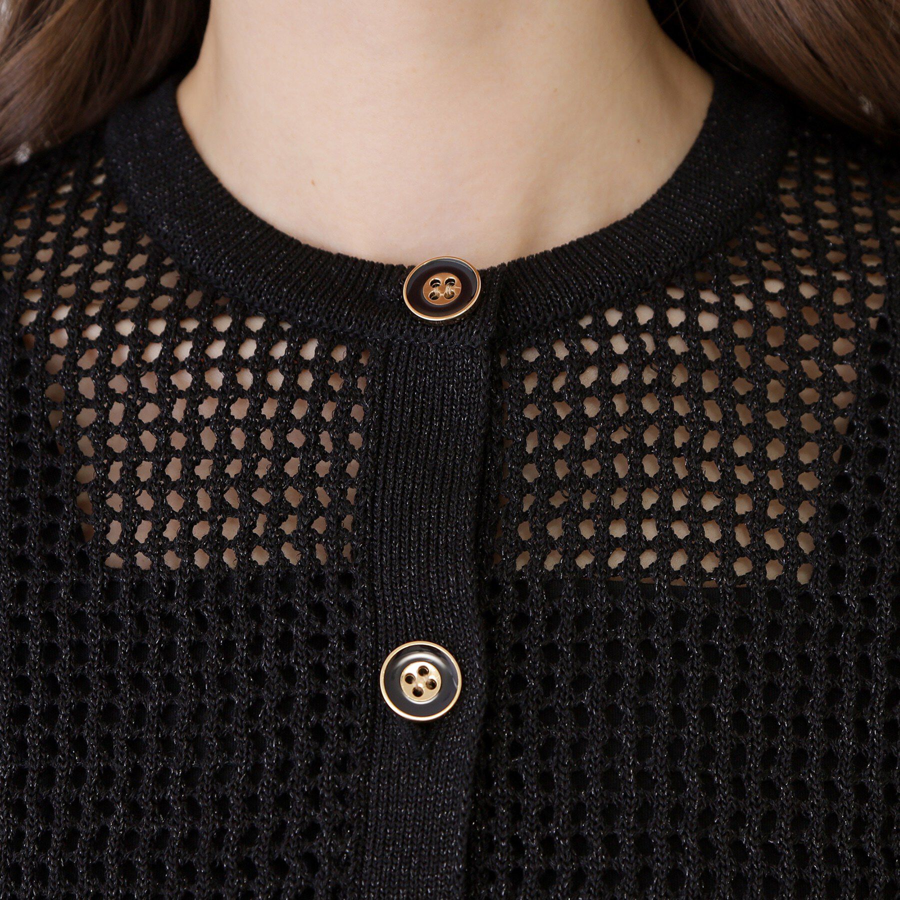 COUP DE CHANCE「【手洗い可／日本製】メッシュ編み半袖カーディガン」|カーディガン|