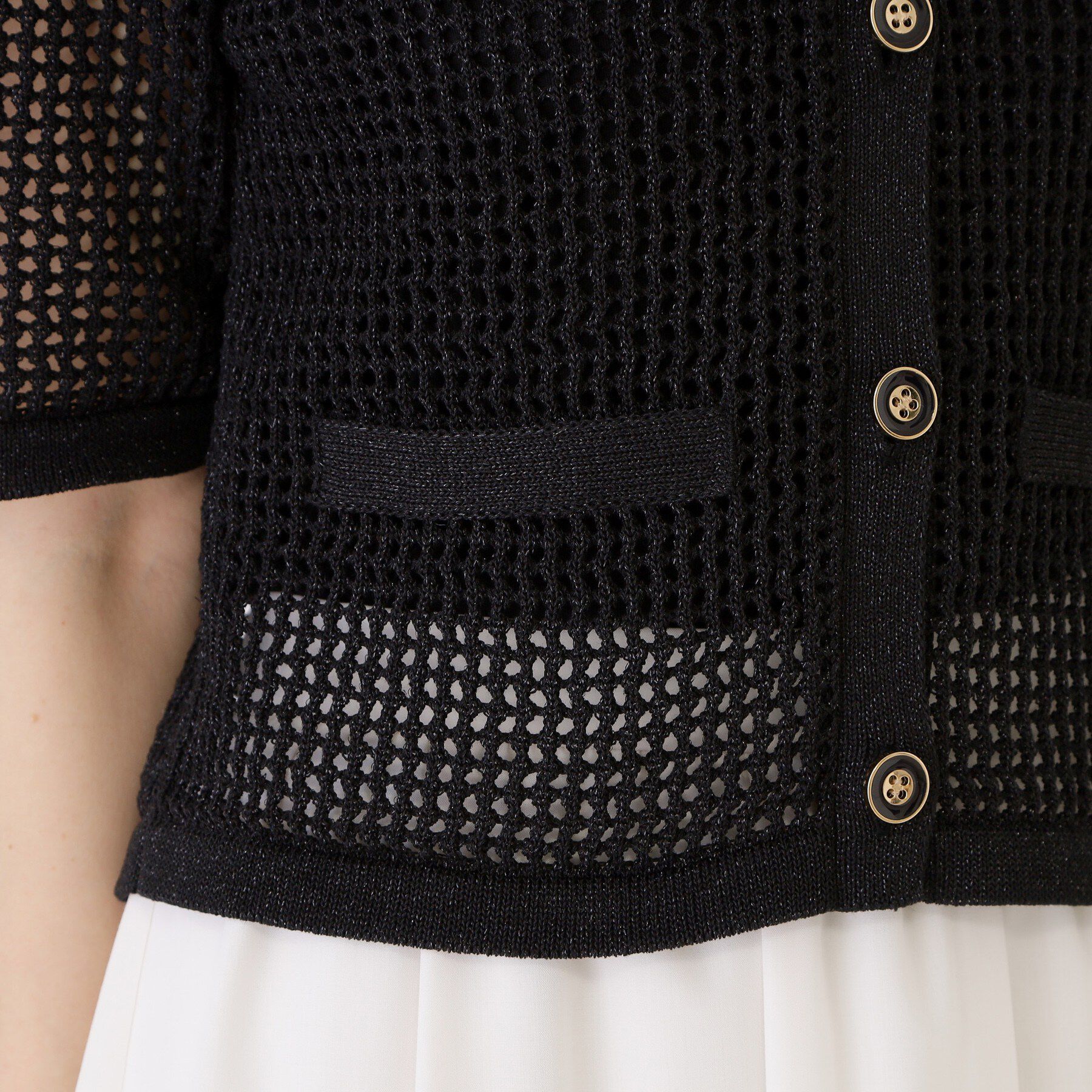 COUP DE CHANCE「【手洗い可／日本製】メッシュ編み半袖カーディガン」|カーディガン|