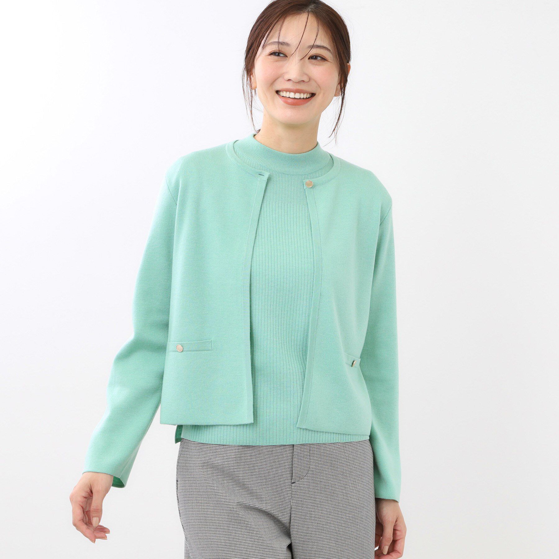 Reflect「【選べる5色／アンサンブル可】クルーネックカーディガン」|カーディガン|