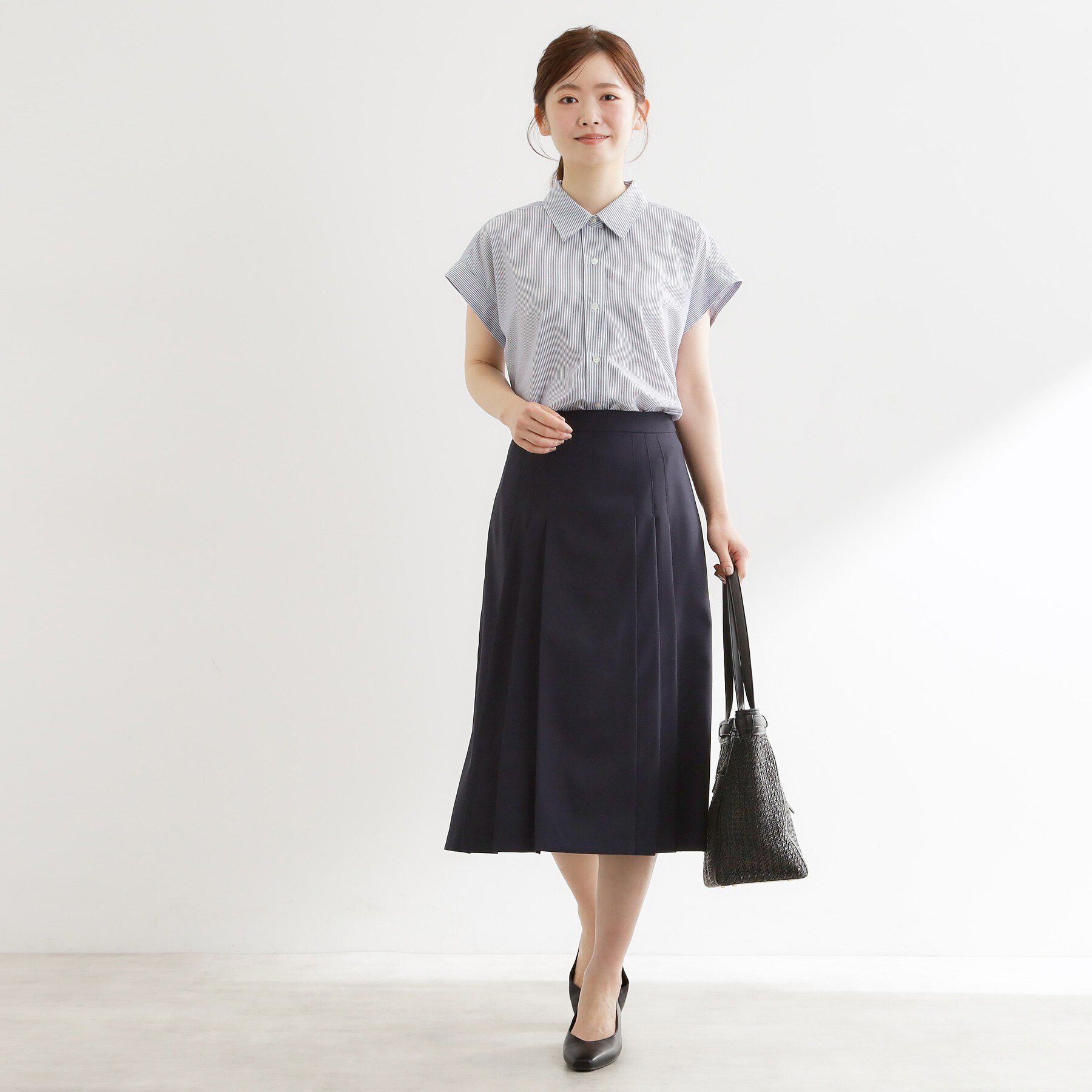 Reflect「【接触冷感】フレンチスリーブシャツブラウス」|シャツ・ブラウス|