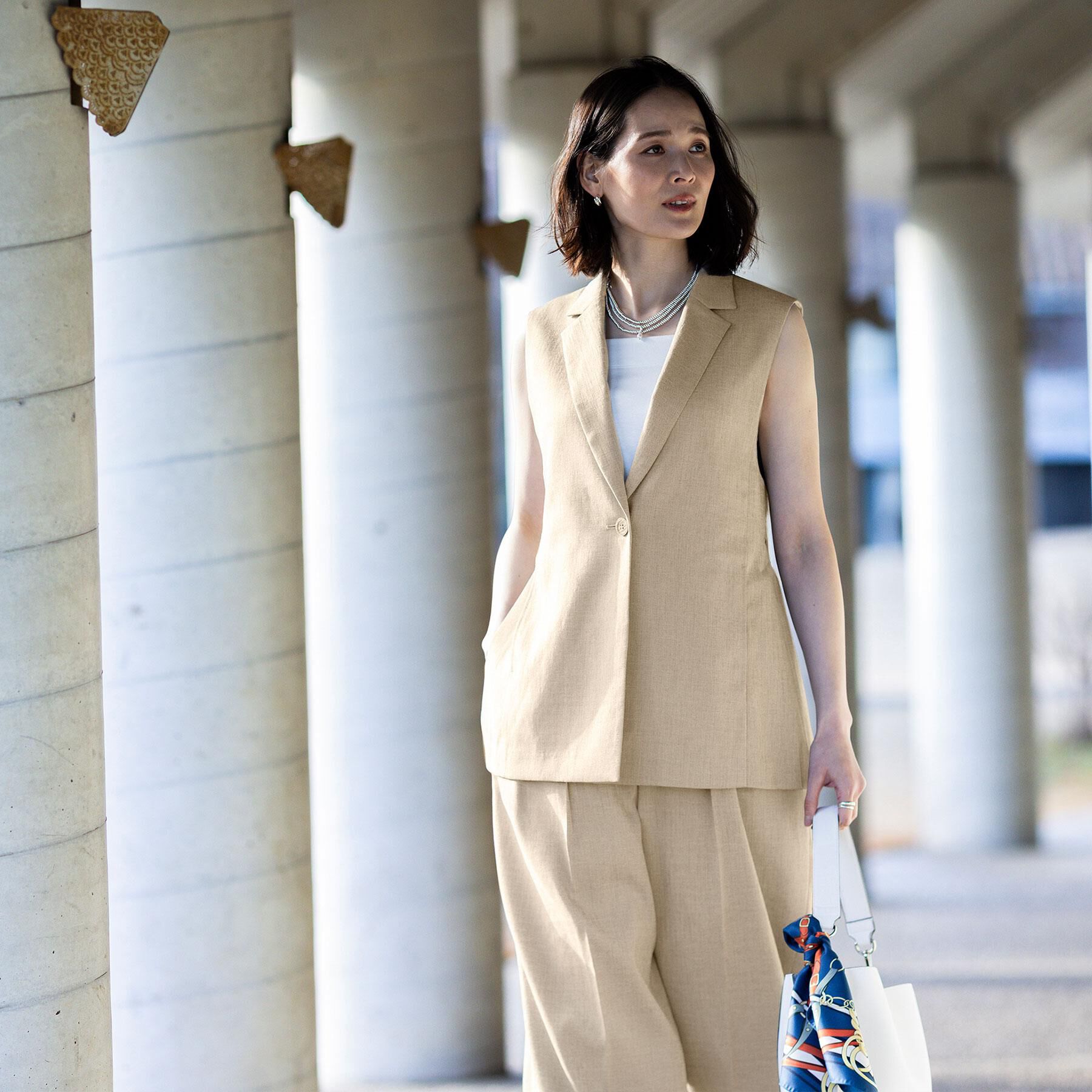 Reflect「【セットアップ可】リネンライクジレ」|ベスト・ジレ|