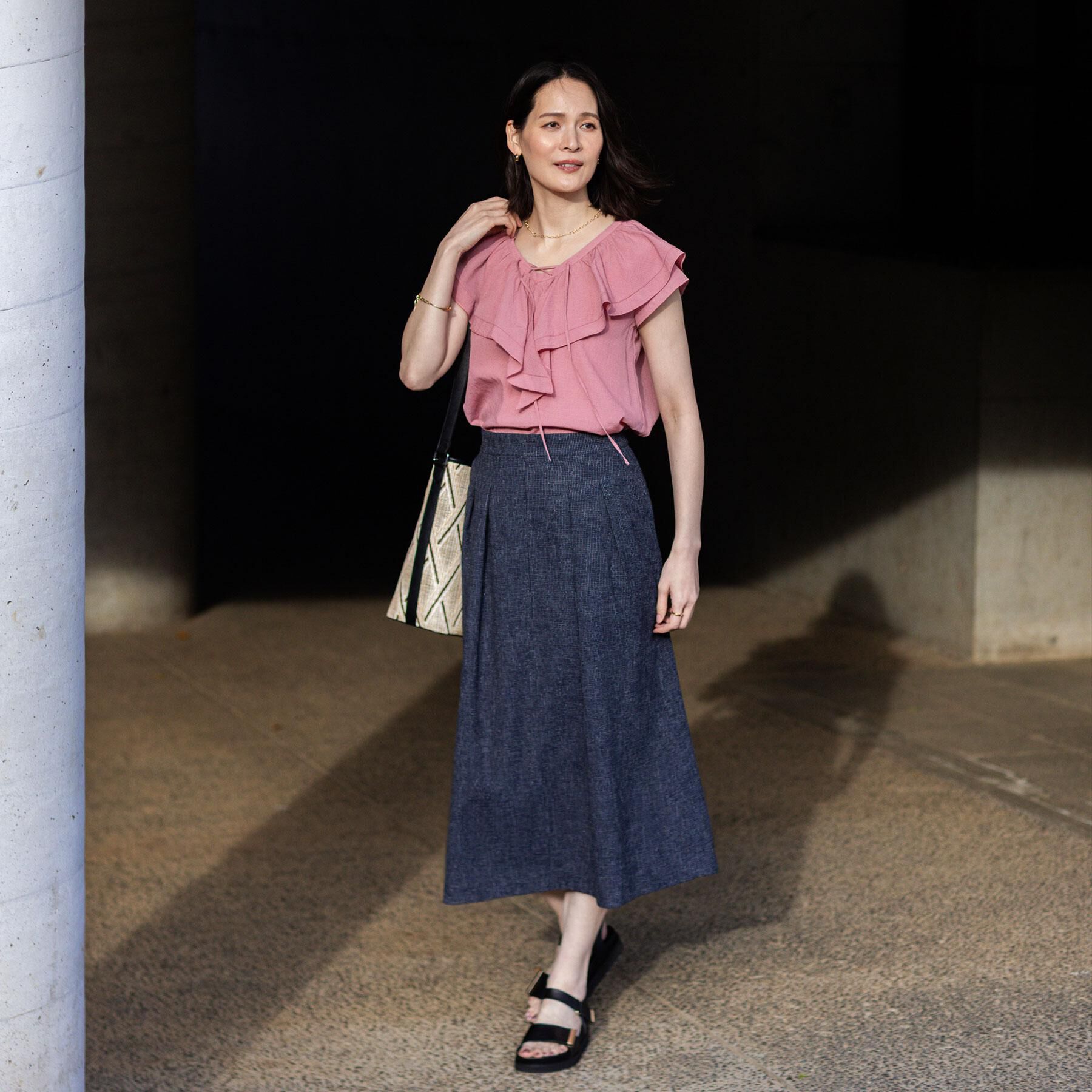 Reflect「ツイードセミフレアスカート」|スカート|