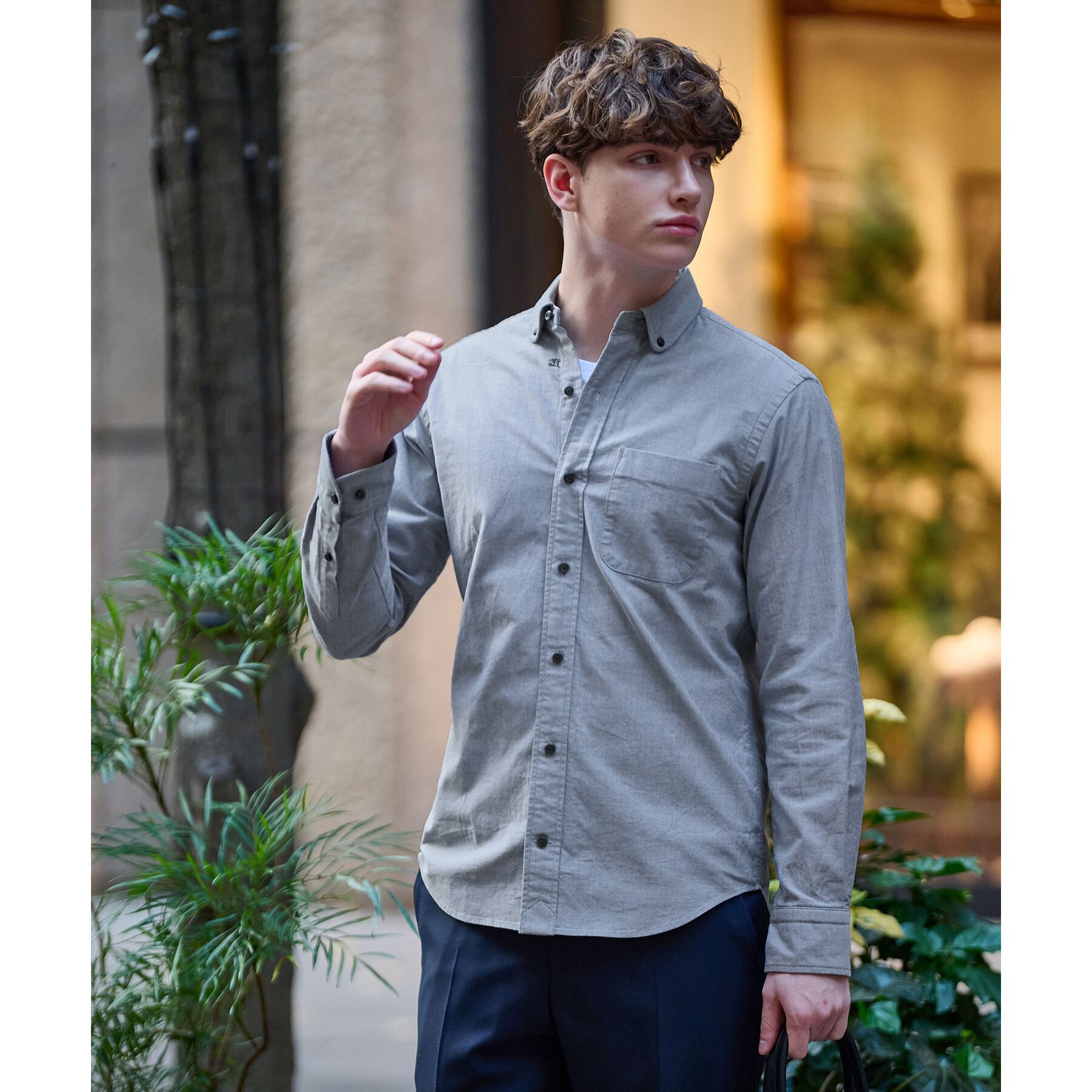 DRESSTERIOR「オックスフォード ラウンドカラーシャツ」|シャツ・ブラウス|