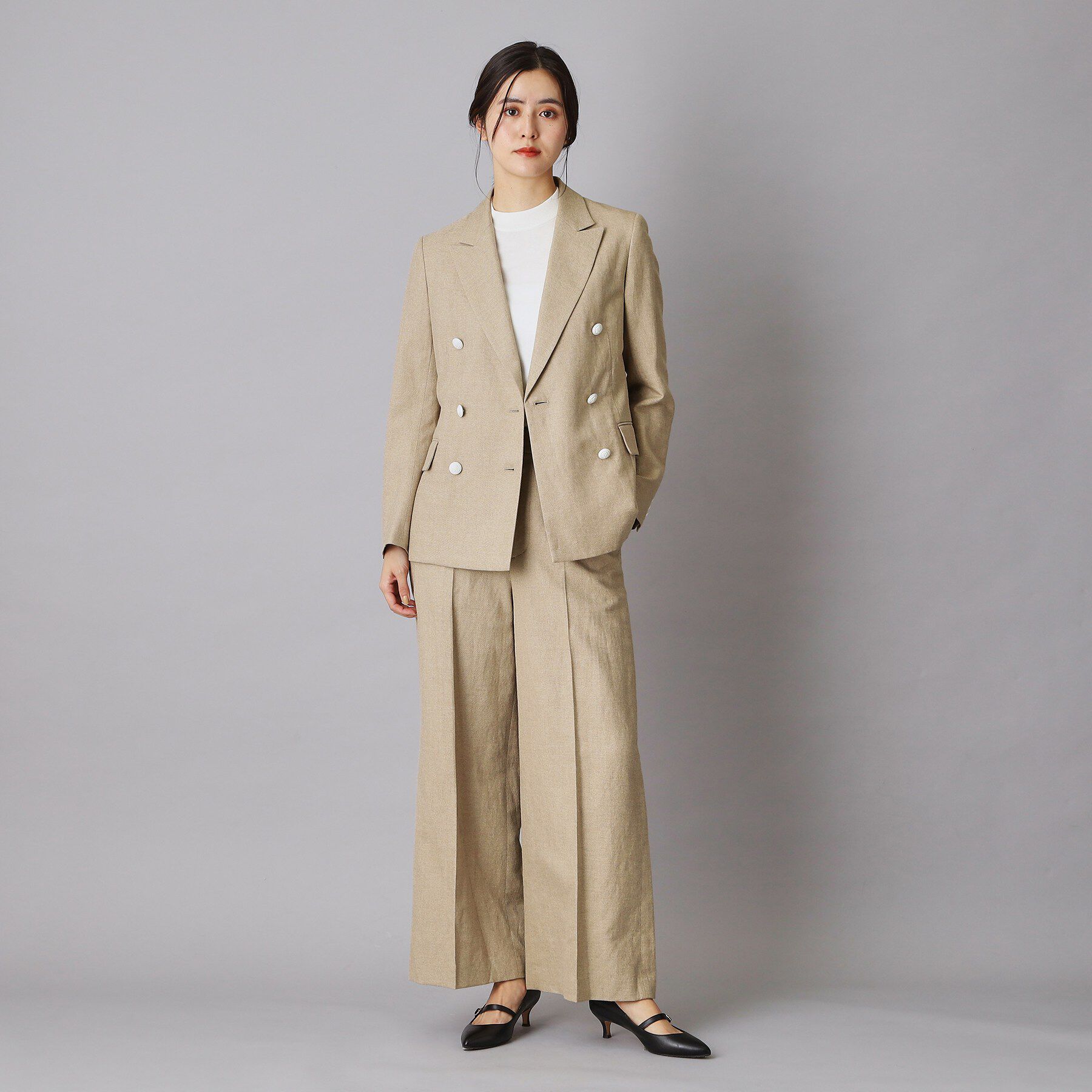 DRESSTERIOR「【セットアップ可/ウォッシャブル】リネンブレンドワイドパンツ」|その他|