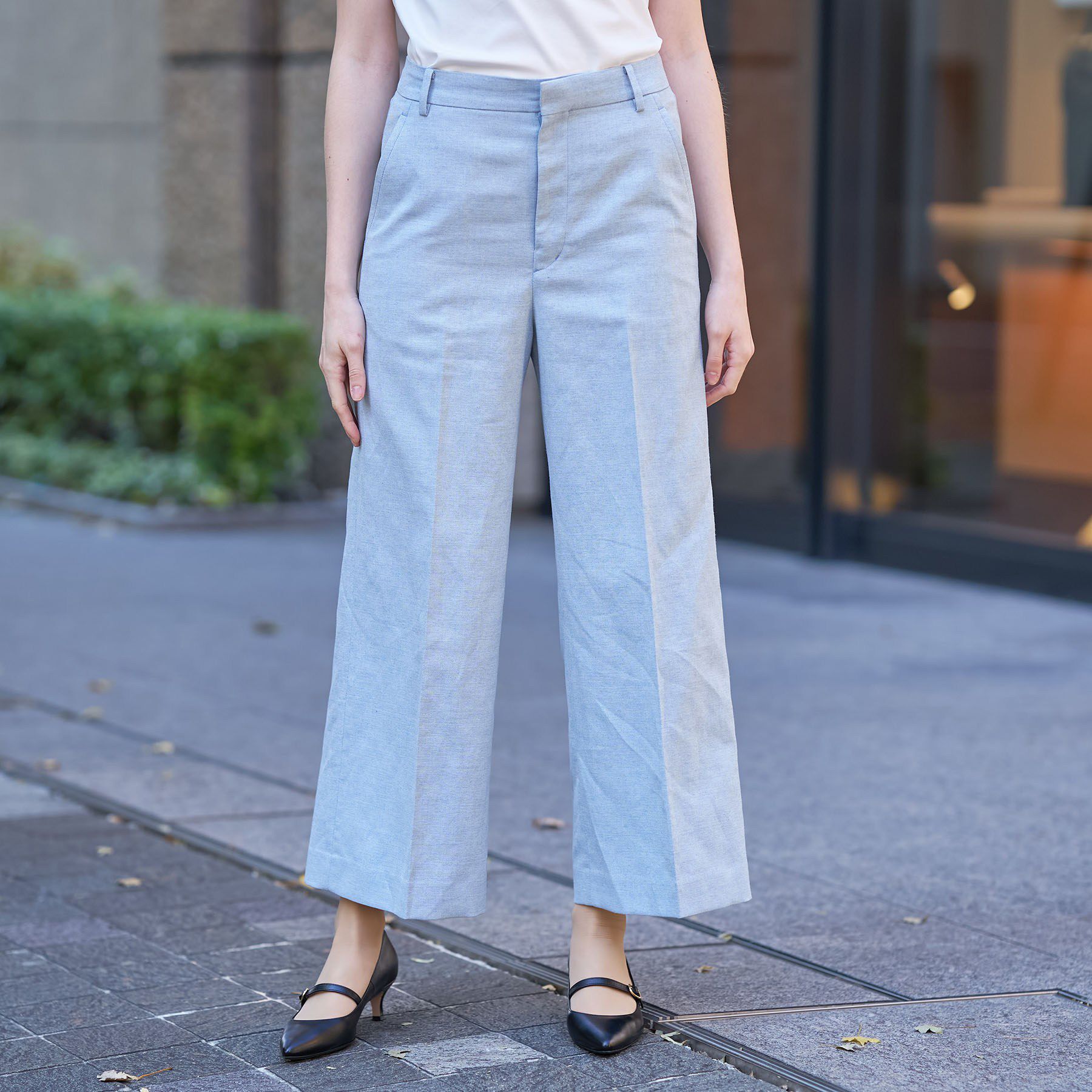 DRESSTERIOR「【セットアップ可/ウォッシャブル】リネンブレンドワイドパンツ」|その他|サックスブルー(09