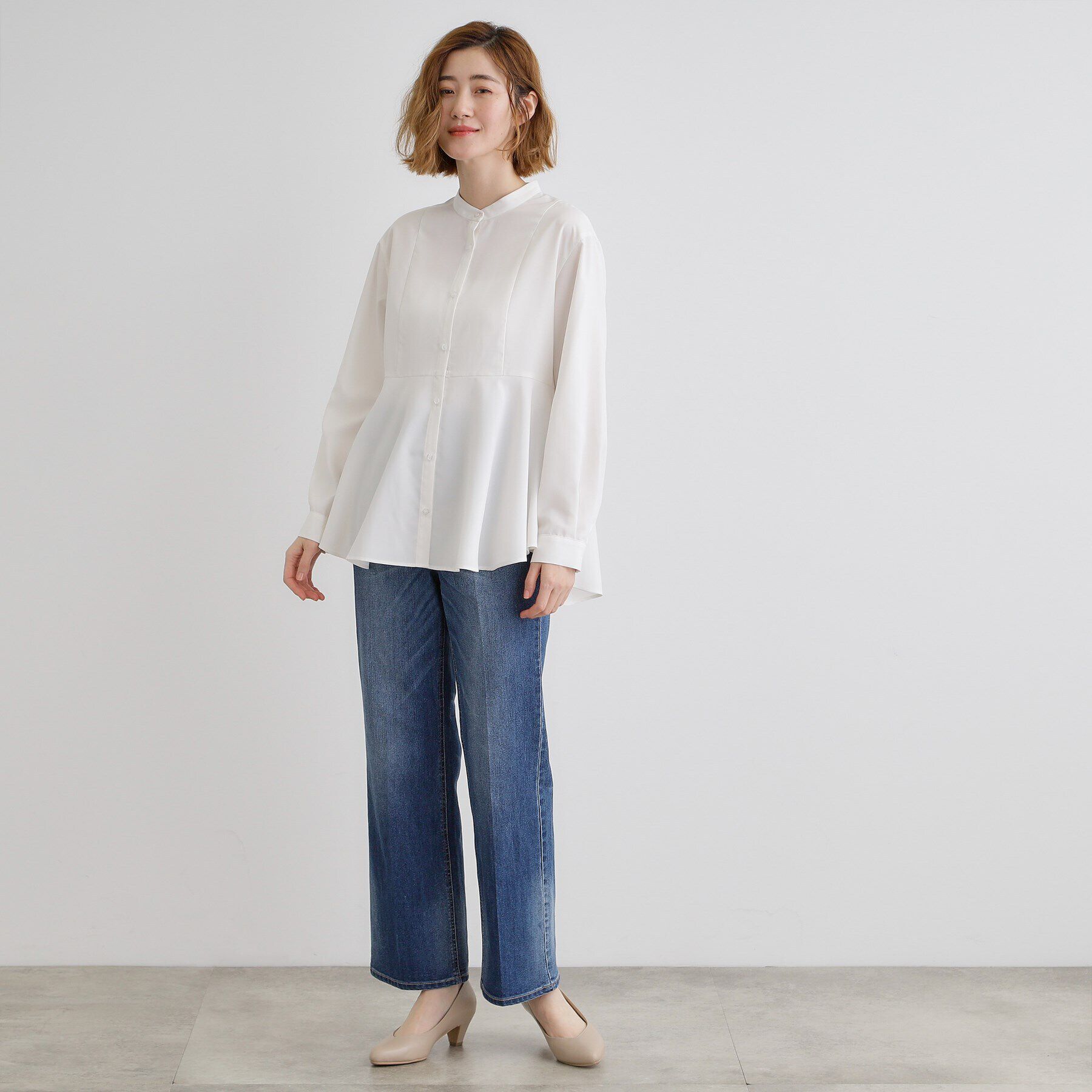 grove「ペプラムスタンドネックシャツ」|シャツ・ブラウス|