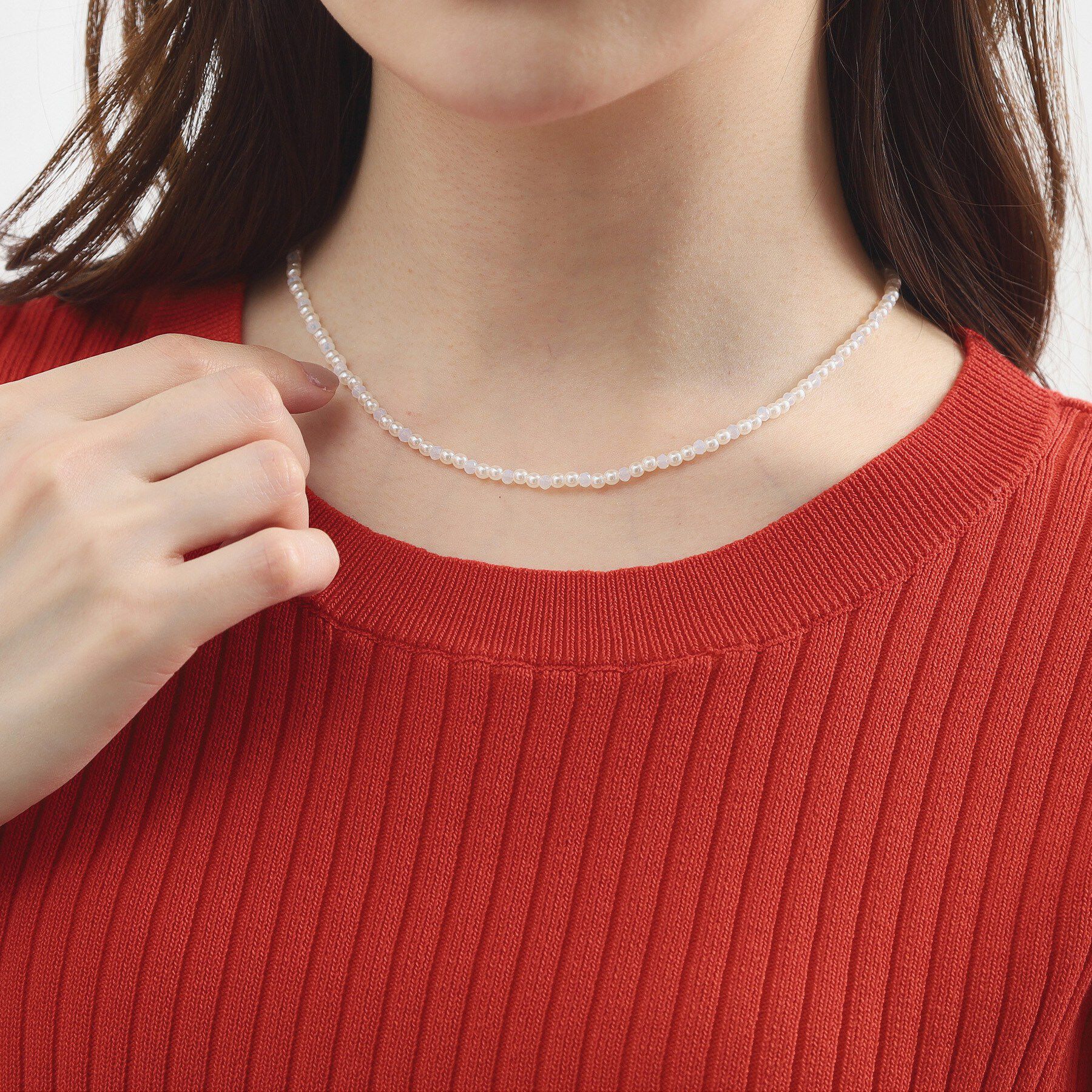 grove「プチパール調ショートネックレス」|ネックレス|