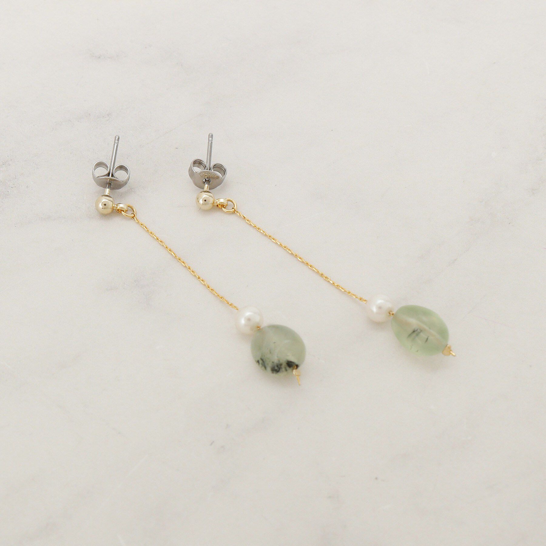 grove「天然石フェイクパールピアス【日本製】」|ピアス|