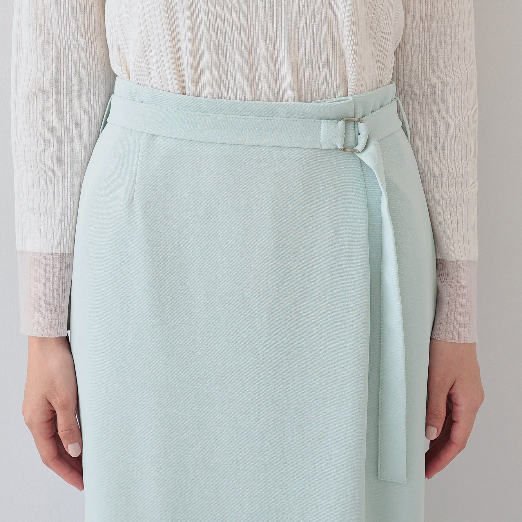 INDIVI「【着る日傘/遮熱/UVケア】ベルト付ストレートラインスカート」|スカート|