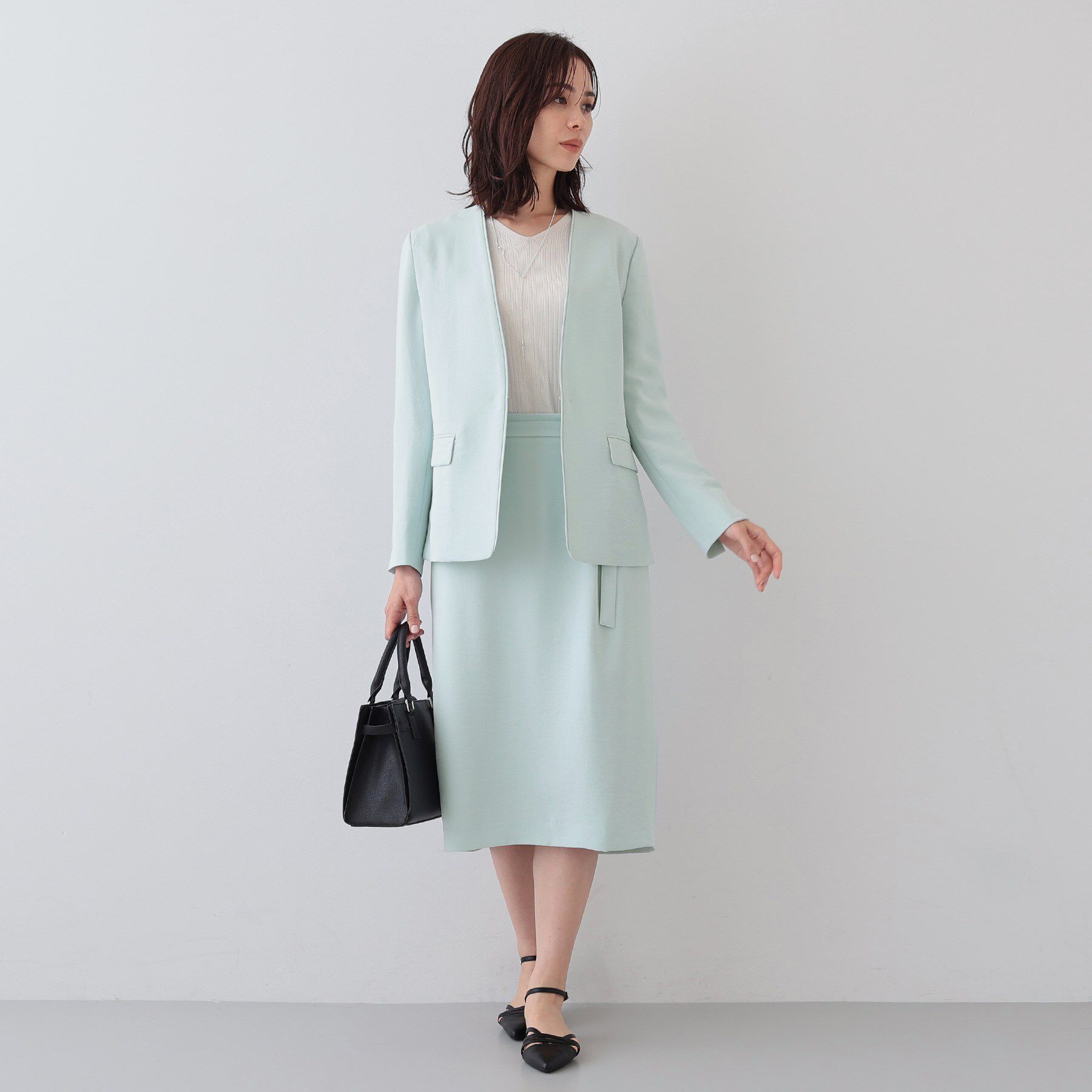 INDIVI「【着る日傘/遮熱/UVケア】ベルト付ストレートラインスカート」|スカート|