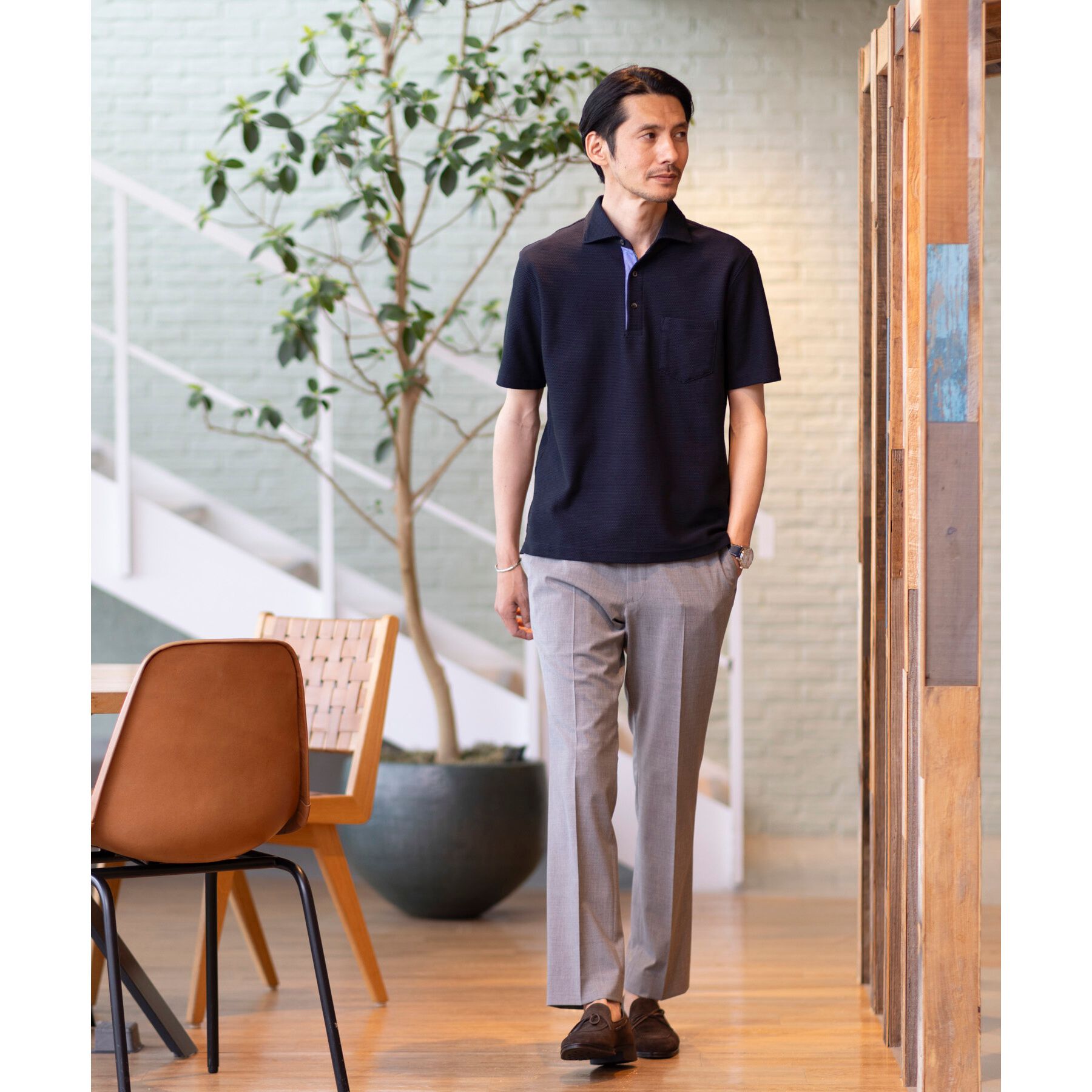 TAKEO KIKUCHI「【抗菌防臭／9色5サイズ展開】ハニカムメランジ ポロシャツ」|ポロシャツ|