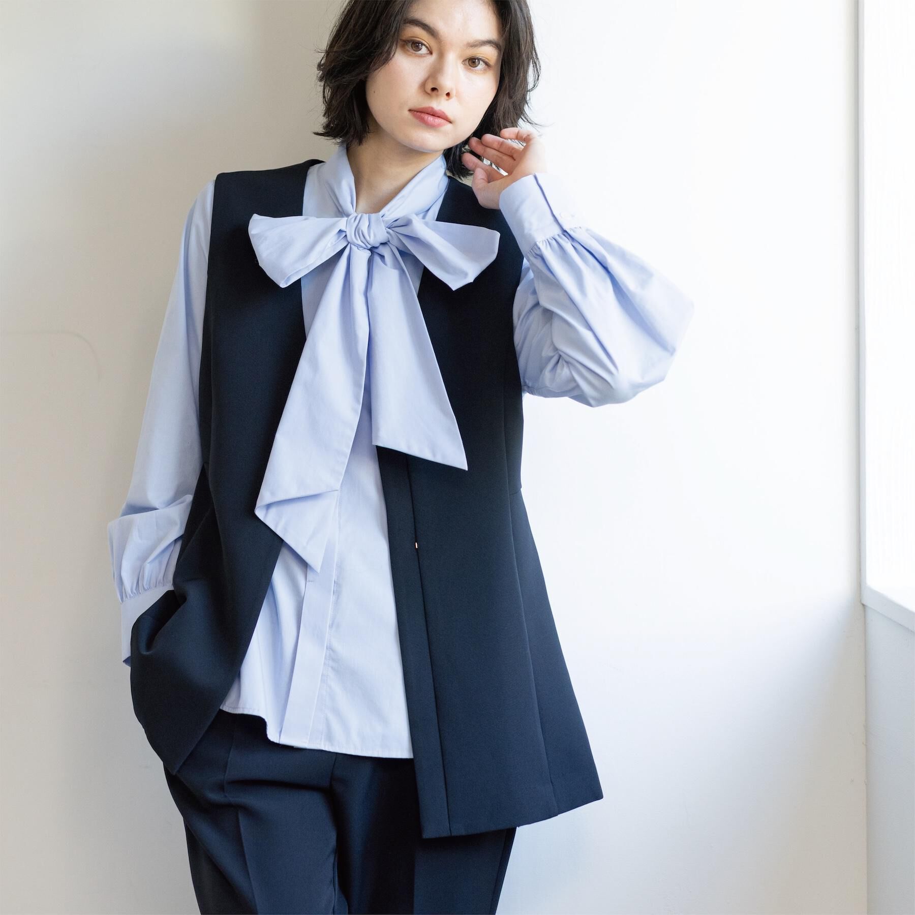 OPAQUE.CLIP「ペプラムジレ/セットアップ対応可【洗濯機OK】」|ベスト・ジレ|