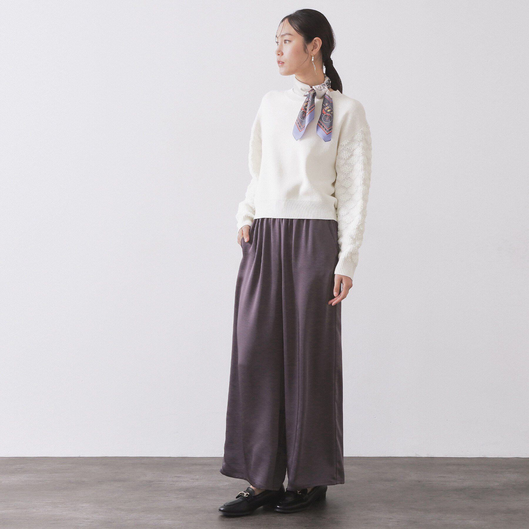 OPAQUE.CLIP「ループヤーンスリーブニット【洗濯機OK】」|ニット・セーター|