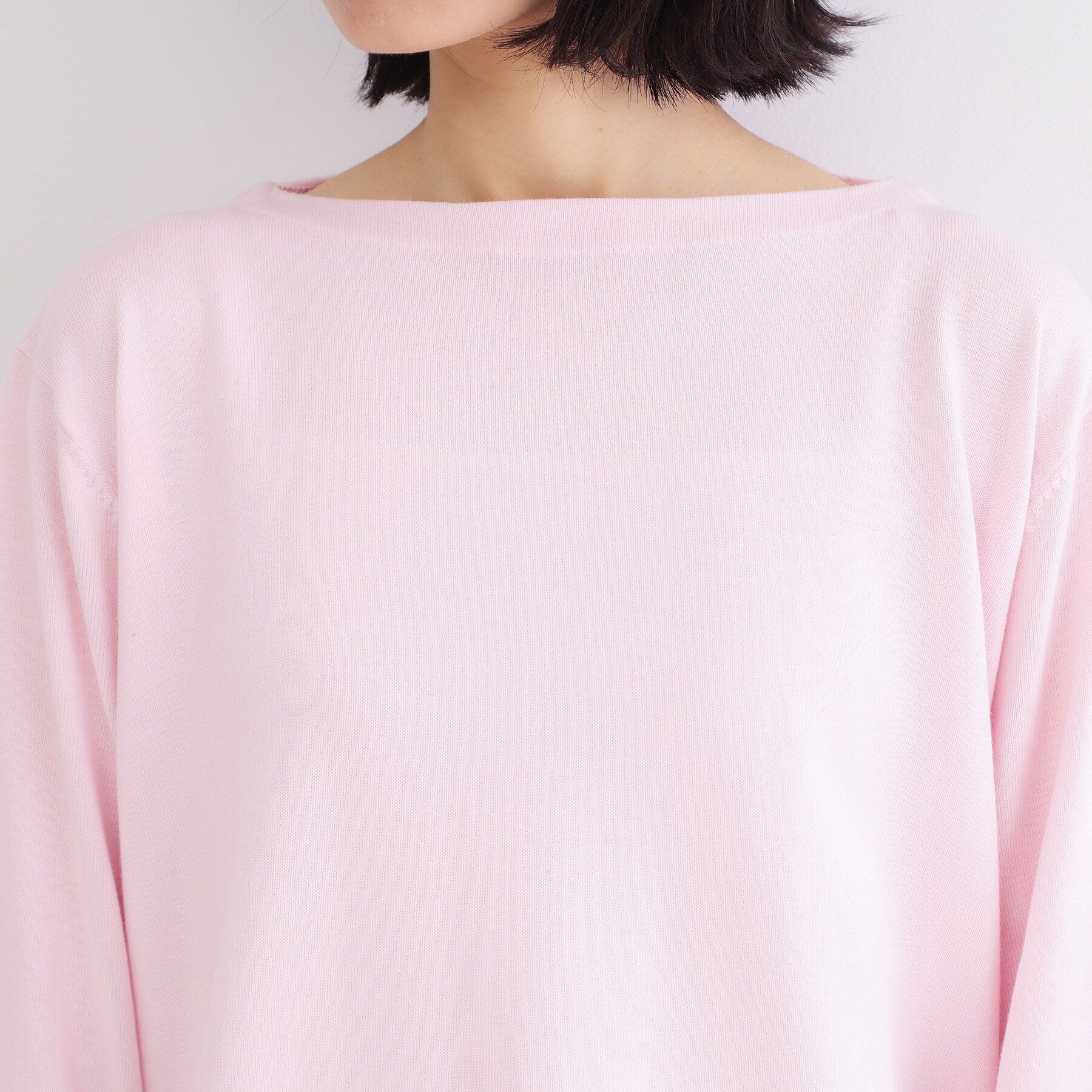 OPAQUE.CLIP「リラクシーボートネックニット/オーガニックコットン混【洗濯機OK/UVケア】《5col》」|ニット・セーター|