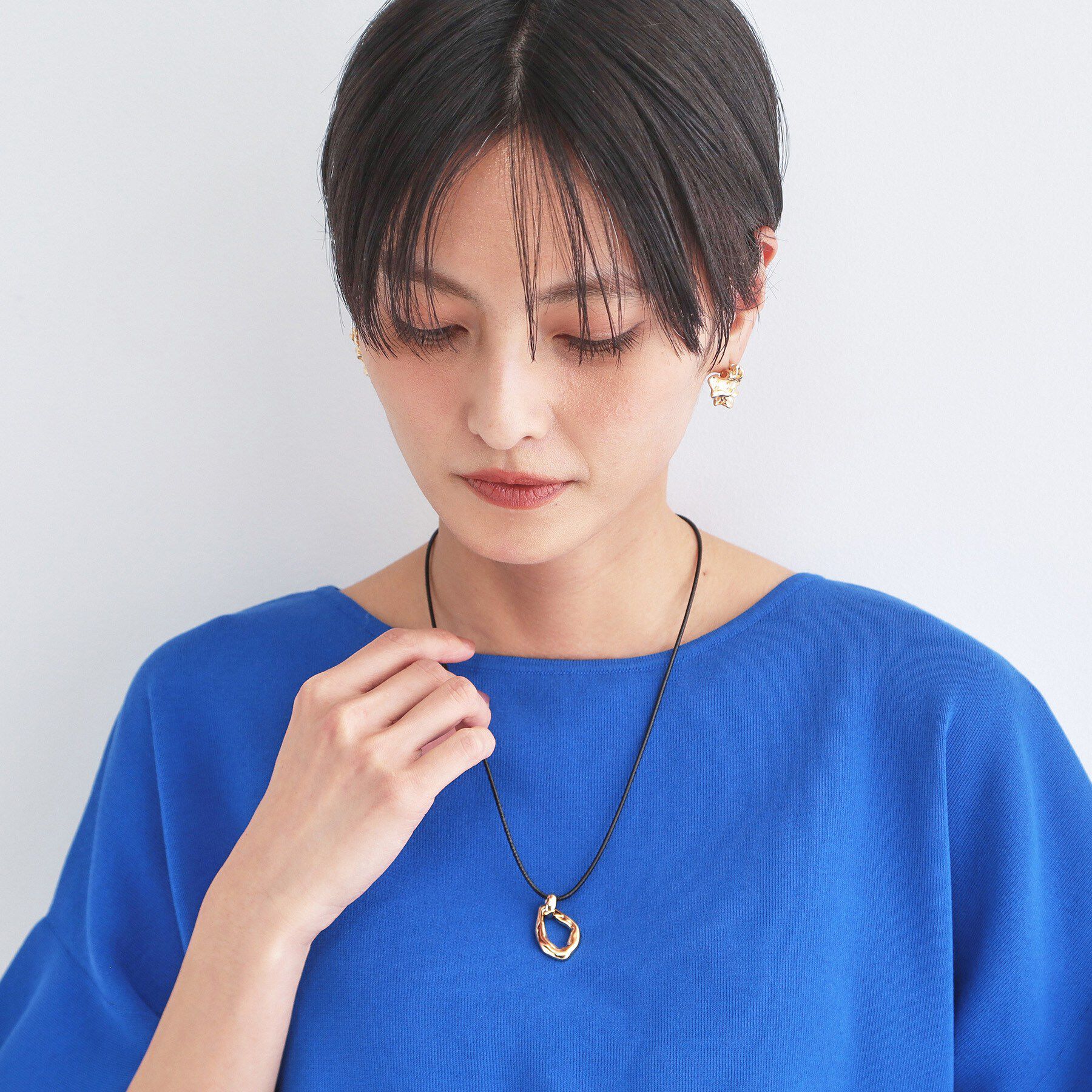 OPAQUE.CLIP「メタルニュアンス オーバルコードネックレス」|ネックレス|