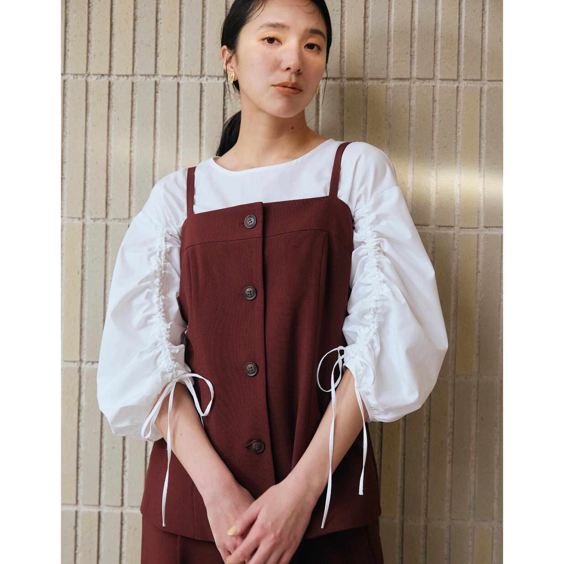 THE SHOP TK「麻調キャミビスチェ【洗濯機OK】」|キャミソール|