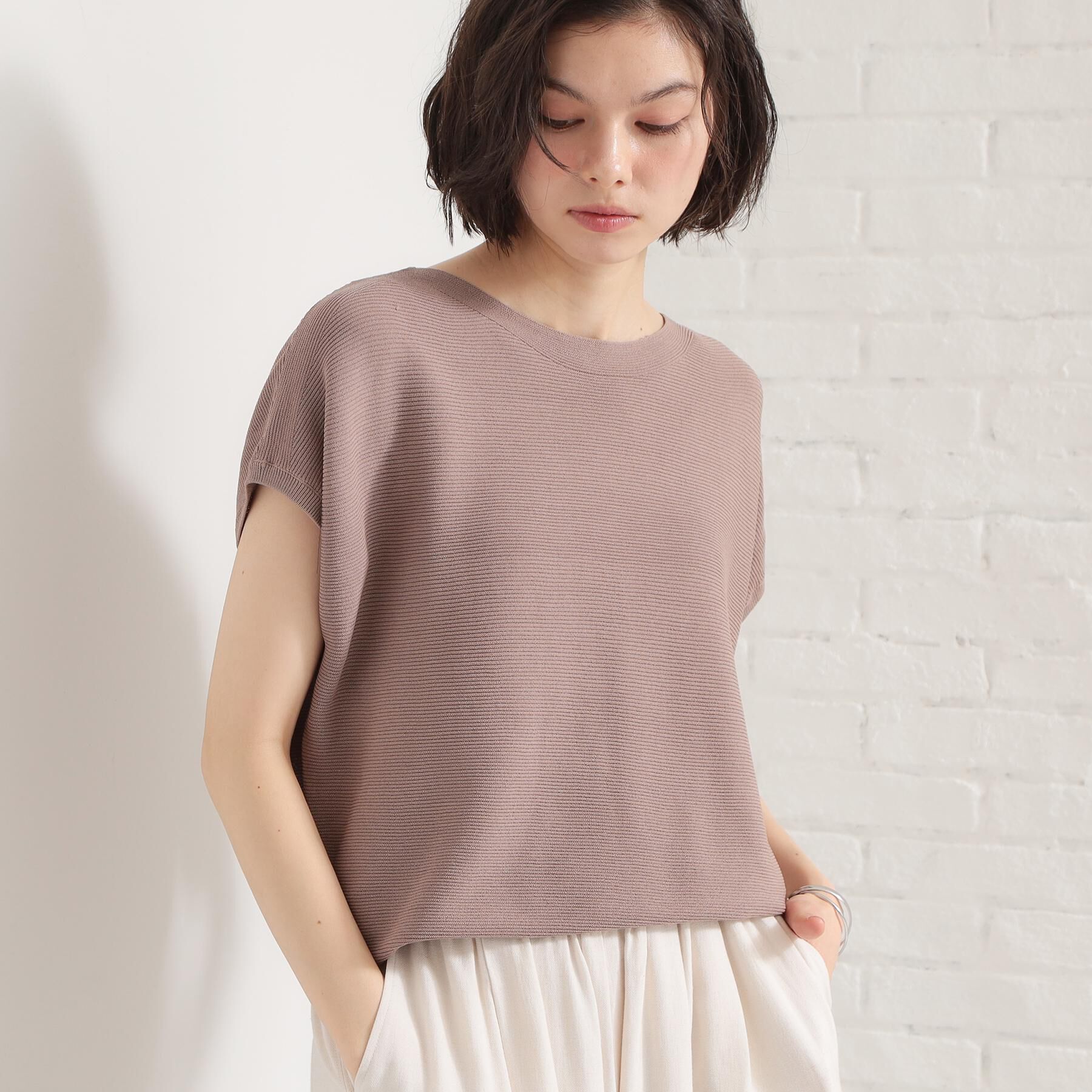 THE SHOP TK「【6色展開】さらさらフレンチニット【毛玉になりにくい/洗濯機OK】」|ニット・セーター|トープ(054)