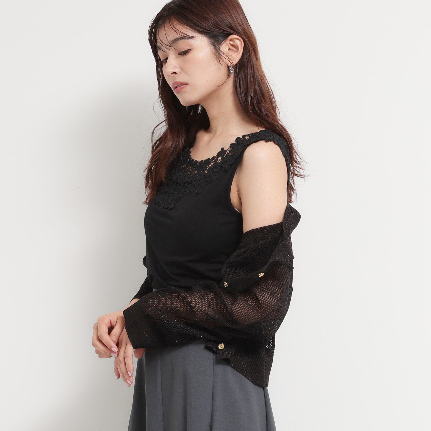 THE SHOP TK「モチーフレースタンク」|キャミソール|